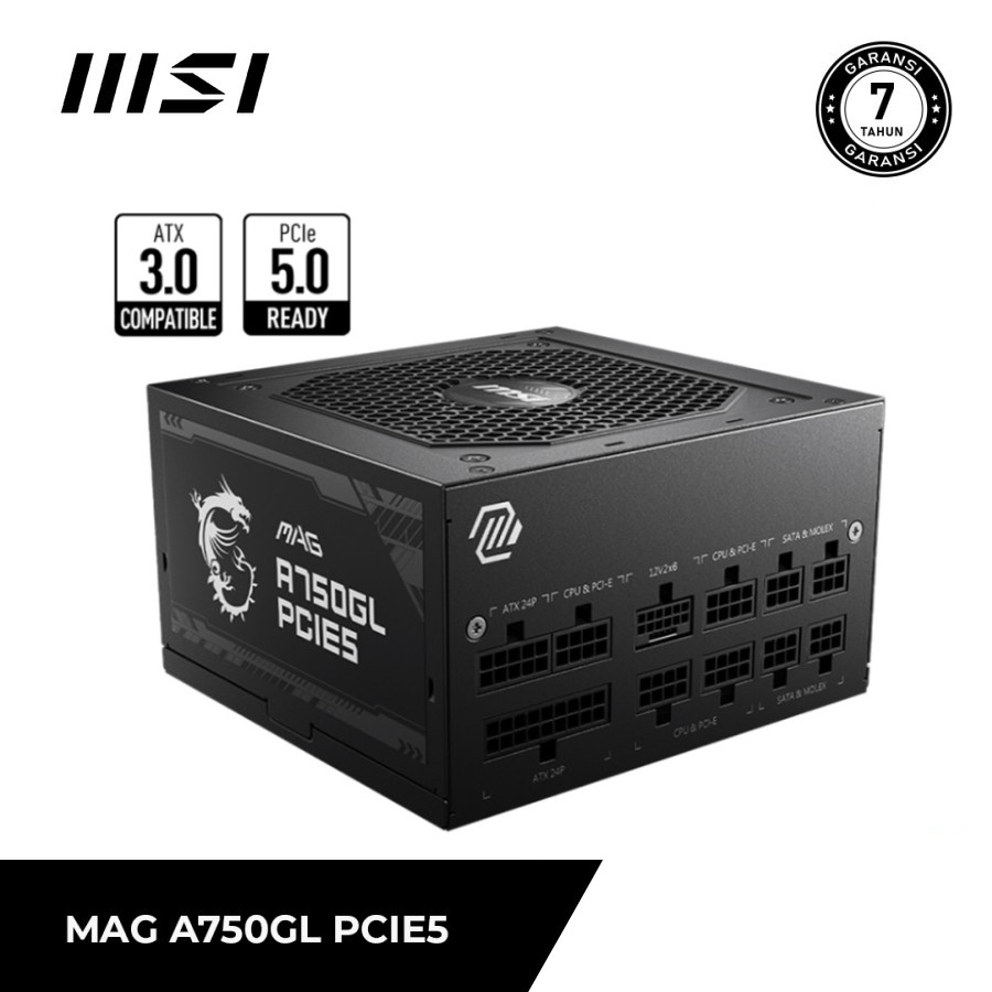 Jual MSI MAG A750GL 750W ATX3 PCIE5 80+ GOLD FULL MODULAR PSU POWER