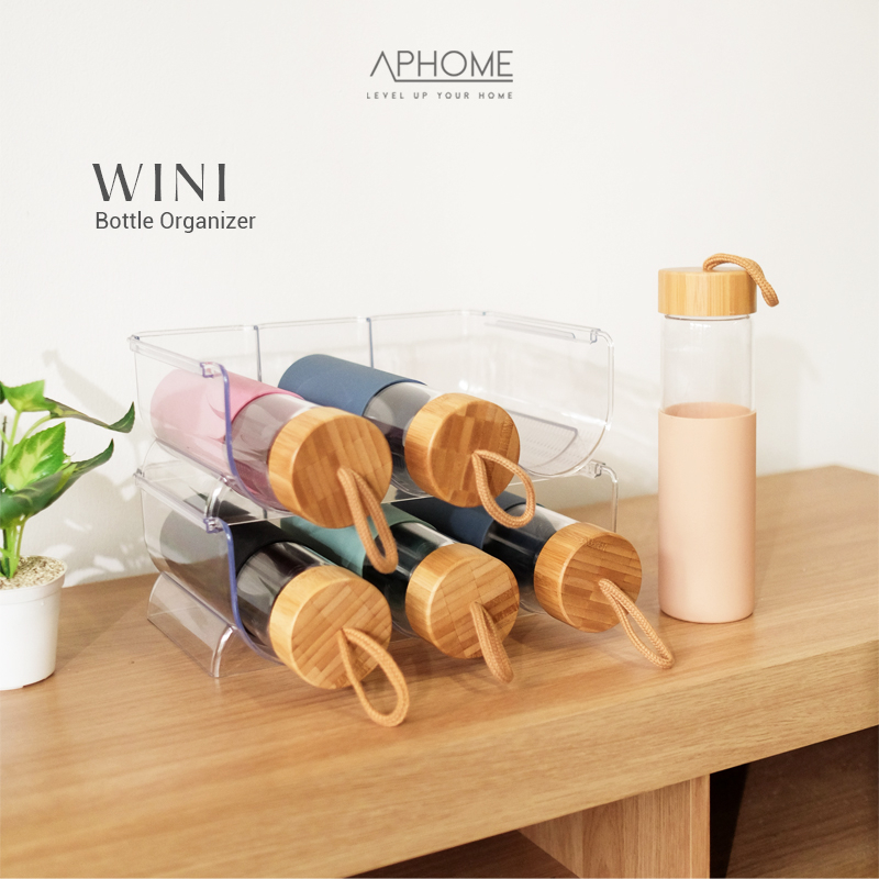 Jual APHOME Rak Botol Minuman Susun Transparan Bottle Holder Organizer ...