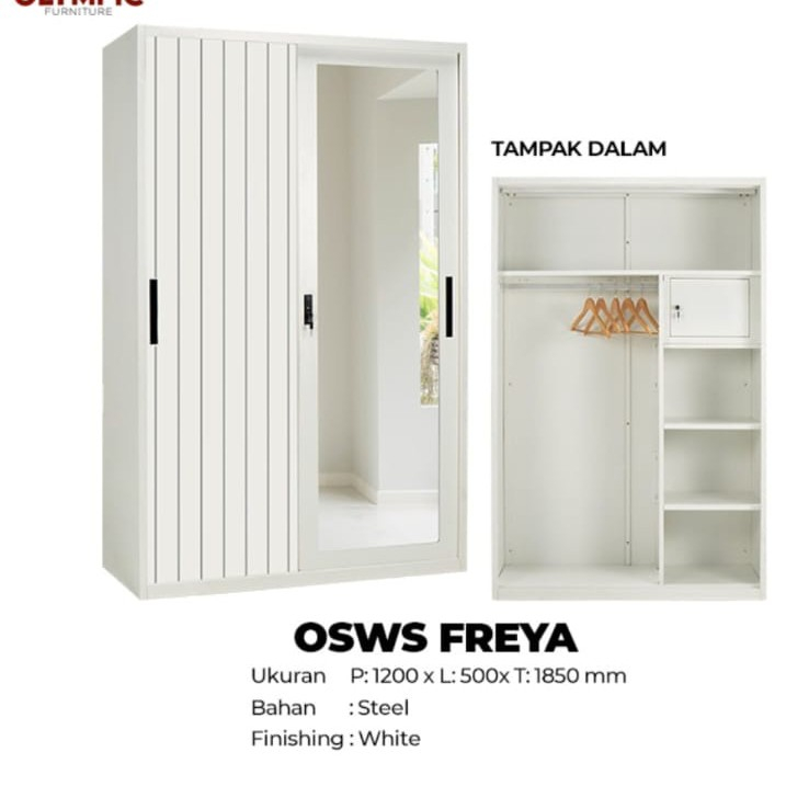 Jual Lemari Pakaian Besi Pintu Geser Cermin Osws P Ukuran Lemari Baju