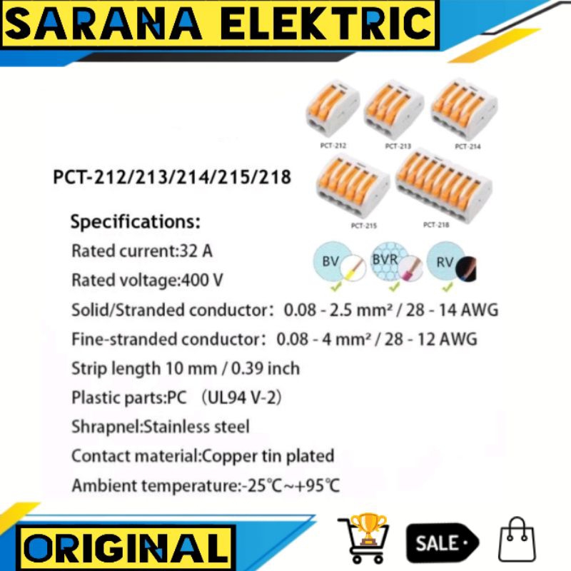 Jual PCT-212 213 214 215 218 QUICK CONNECTOR WAGO TERMINAL KONEKTOR ...