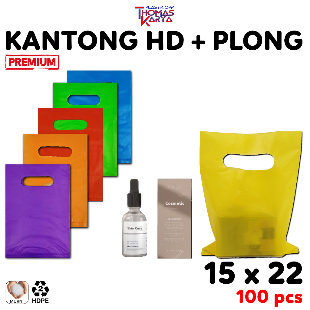 Plastik Plong 15x22 TEBAL 0,5 isi 100 Kantong Kosmetik Packing Aksesoris  Olshop Shopping Bag Kresek Oval
