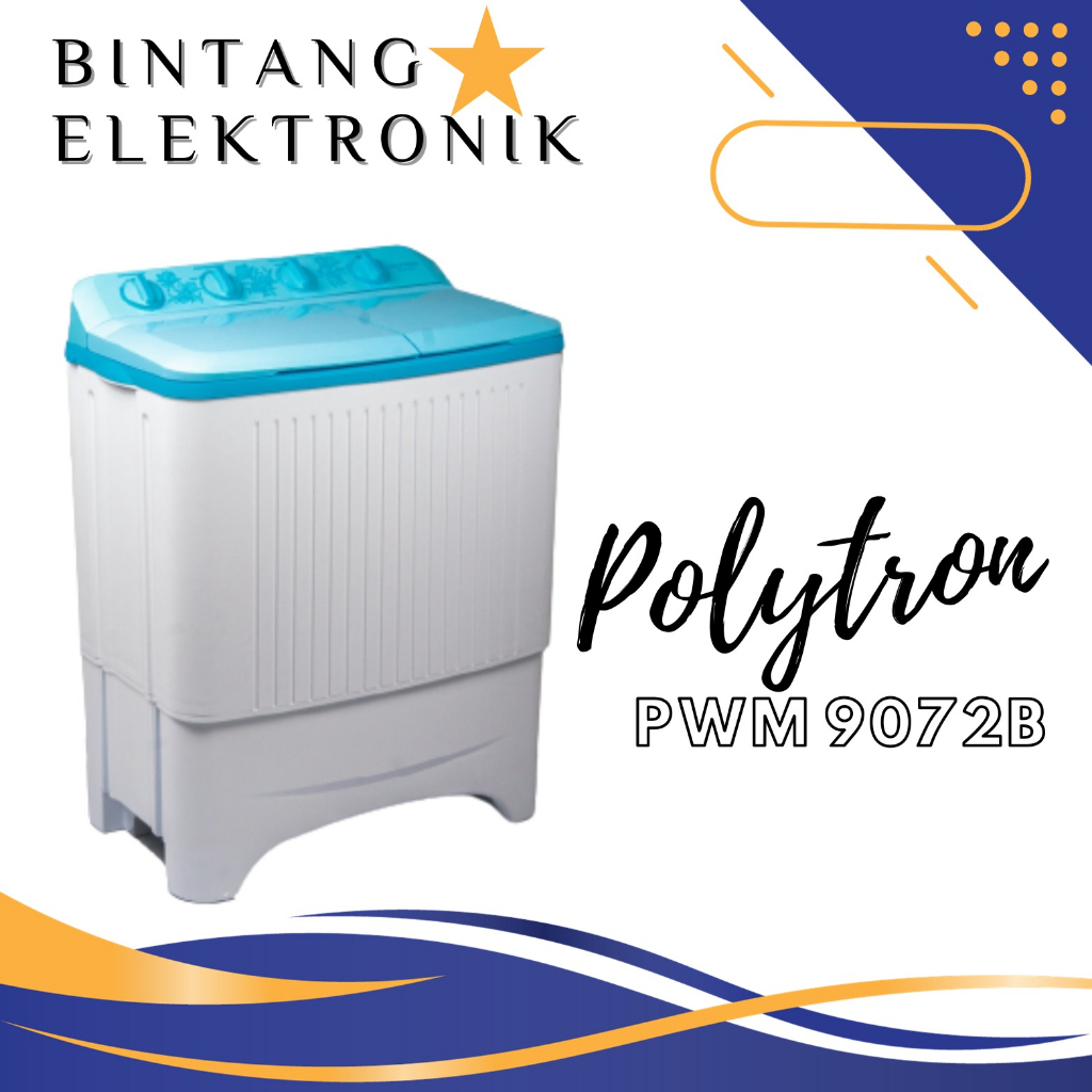 Jual Polytron Mesin Cuci 2 Tabung 9KG PWM-9072B / PWM 9072 B | Shopee ...