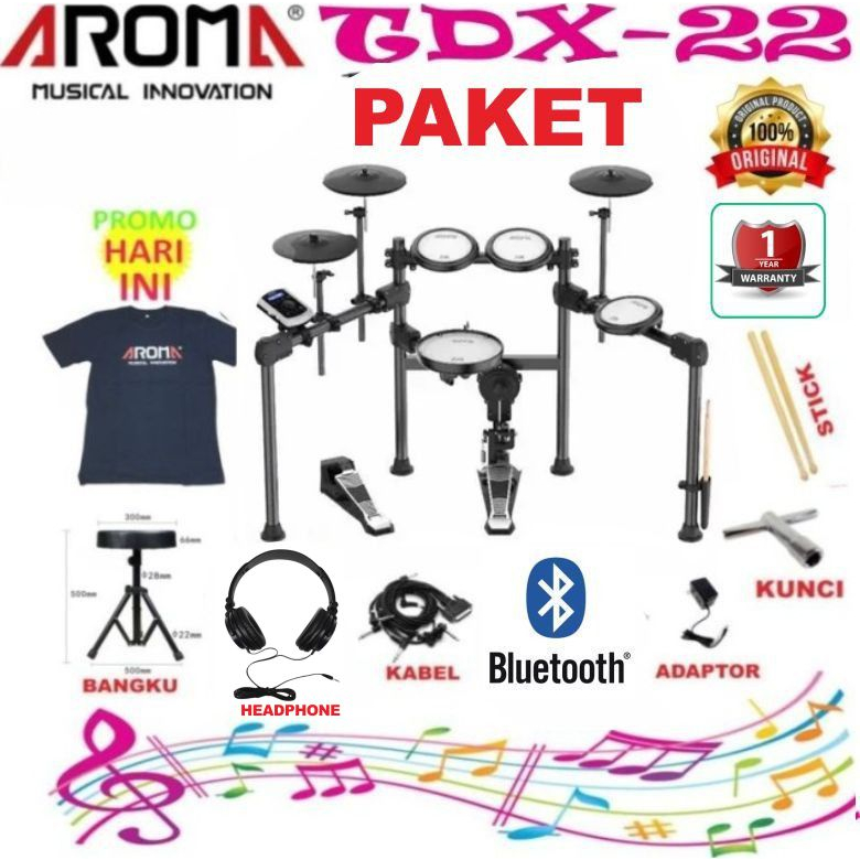 Jual Drum Elektrik Aroma TDX22 Mesh Kit Digital Drum Elektrik Paket TDX