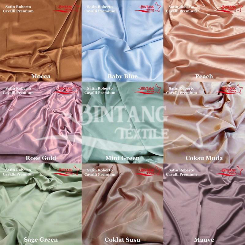 Jual Kain Bahan Satin Roberto Cavalli Original Premium Quality Satin ...