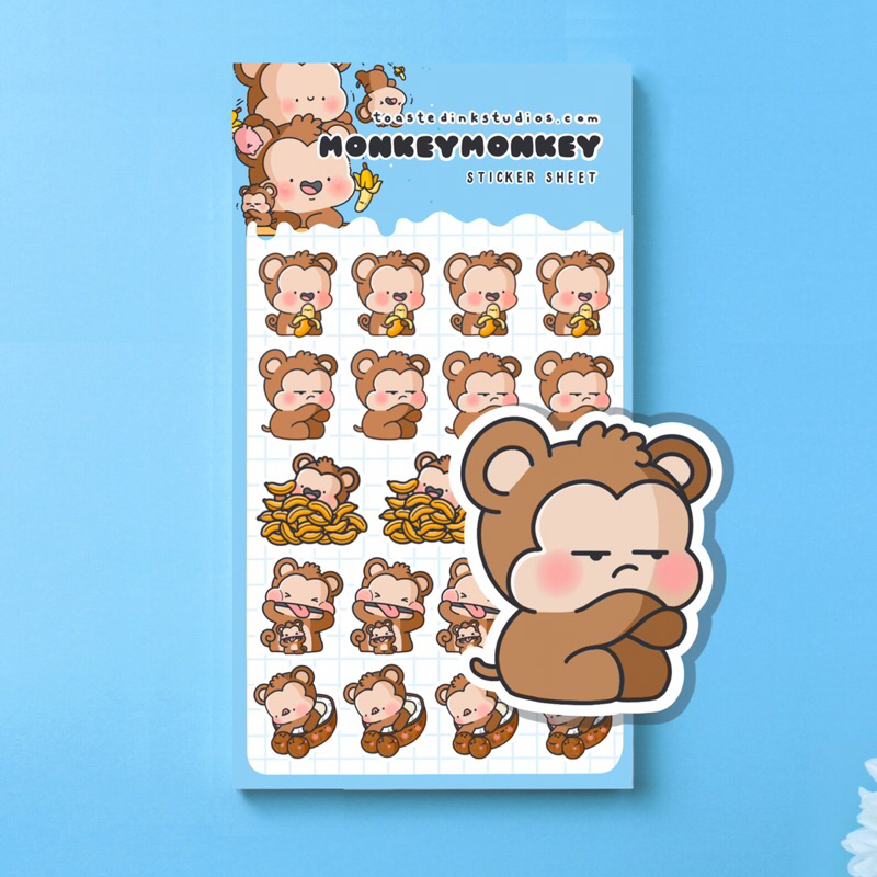 Jual Cute Monkey Planner Sticker Sheets Kawaii Monkey Planner