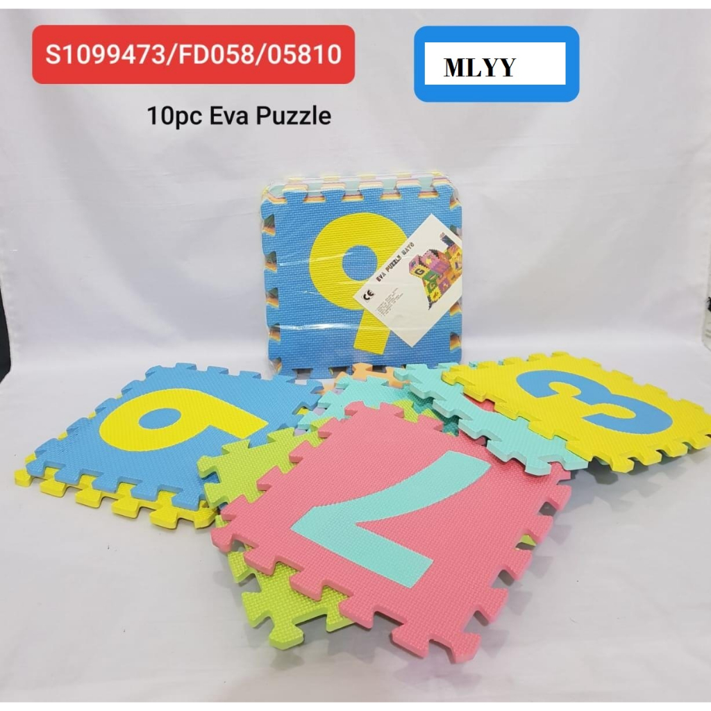 Jual Mainan eva puzzle mats motif angka isi 10 pcs puzzle matras lantai