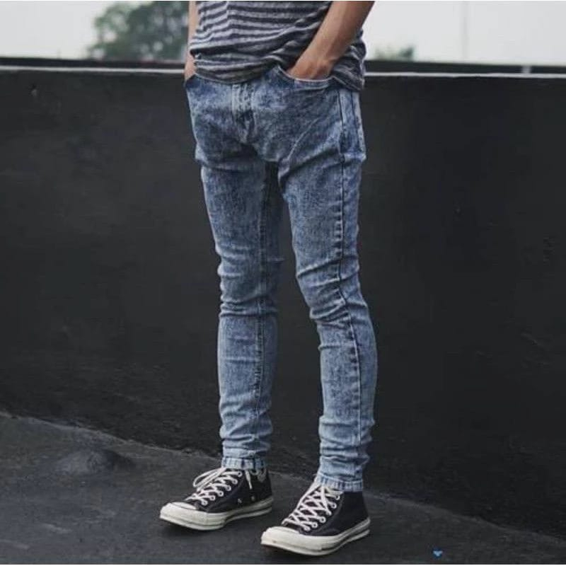 Jual Celana Jeans Pria Skinny Snow Acid Grey Terbaru Celana Jeans