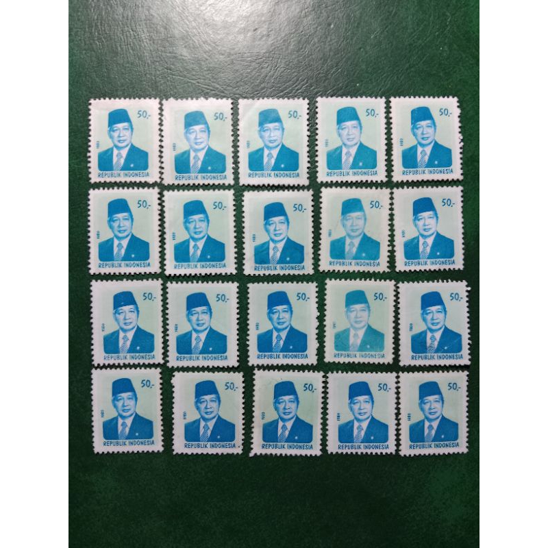 Jual Prangko Indonesia 20 Pcs Rp 50 Presiden Soeharto Tahun 1980 Used