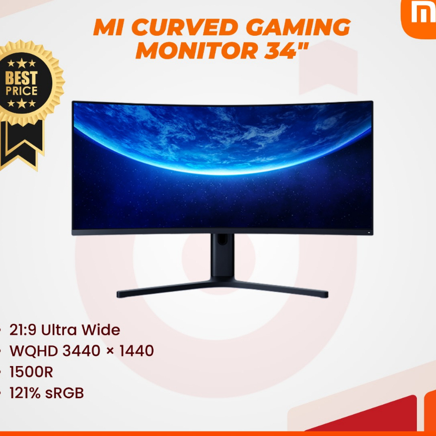Jual Xiaomi Mi 34" Curved Ultra Wide WQHD 144Hz Gaming Monitor garansi ...