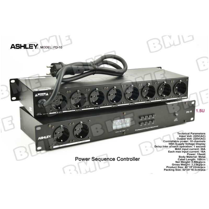 Jual POWER SEQUENCER ASHLEY PD10 / PD 10 CONTROLLER ( ORIGINAL