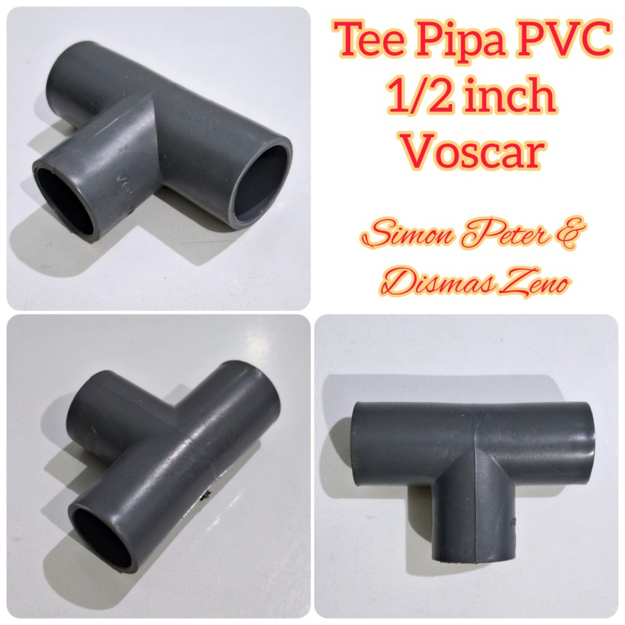 Jual VOSCAR TEE T Sambungan Pipa PVC 1/2 inch utk Air Hidroponik ...