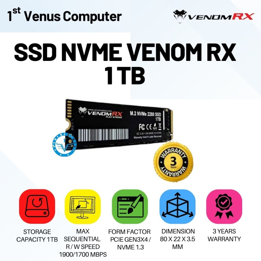 Jual VENOM RX SSD NVME 1 TB / VENOM RX SSD M.2 NVME 1 TB / VENOM RX SSD ...