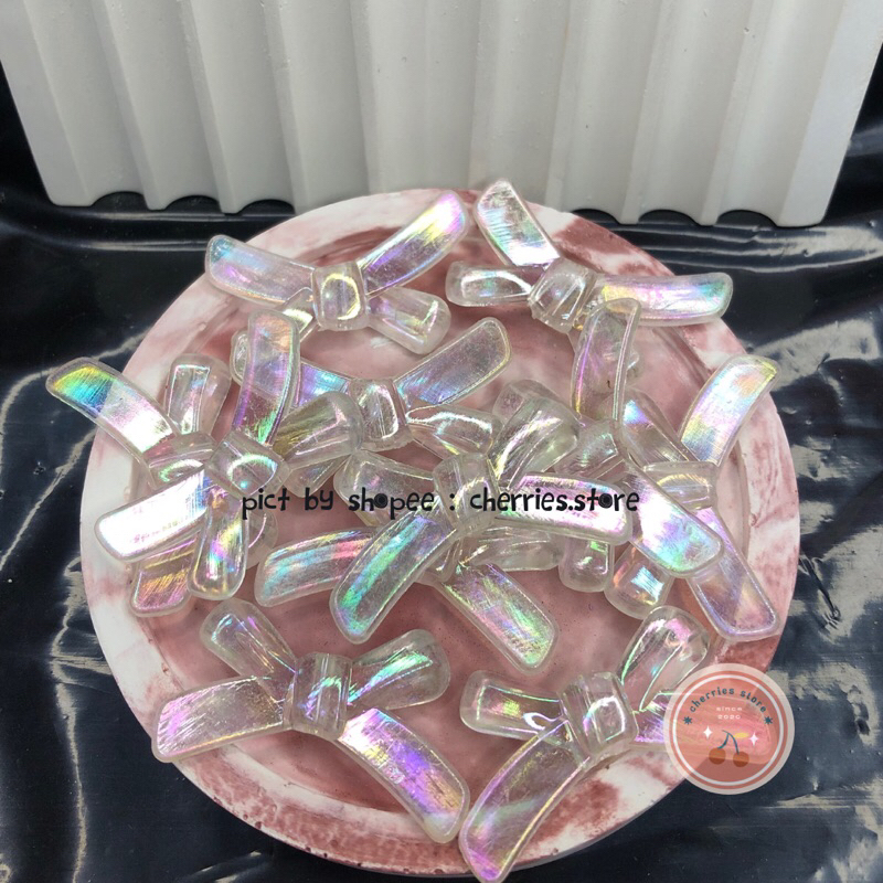 Jual Manik / Mote Pita Ribbon Doff Glossy Transparan Kaca [10 gram ...