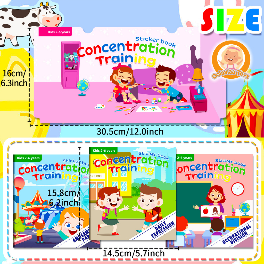 Jual Oolaalaa - Concentration Training Sticker Book / Buku Sticker anak ...