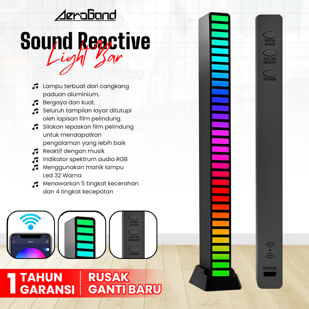 Jual Lampu Led Rgb Sound Reactive Light Bar Musik Spektrum Audio