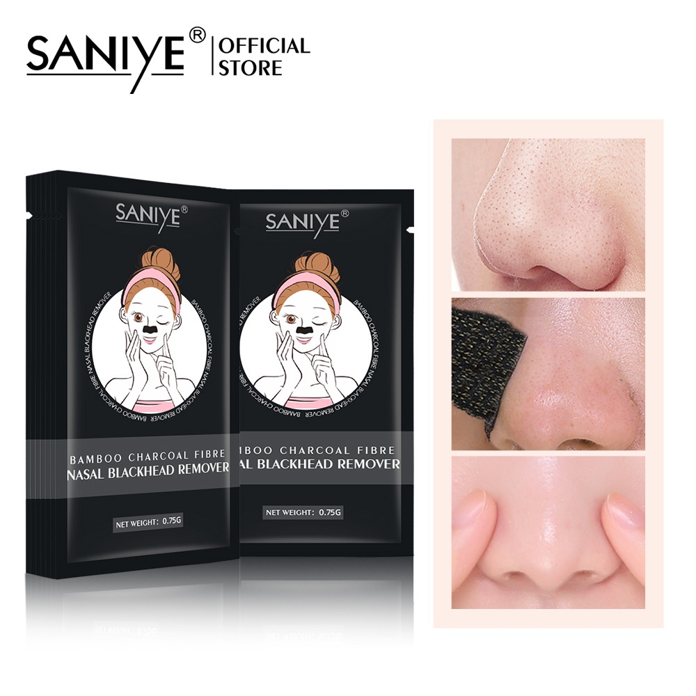Jual SANIYE Blackhead Mask Pembersih Komedo Black Mud Nose Jerawat Deep