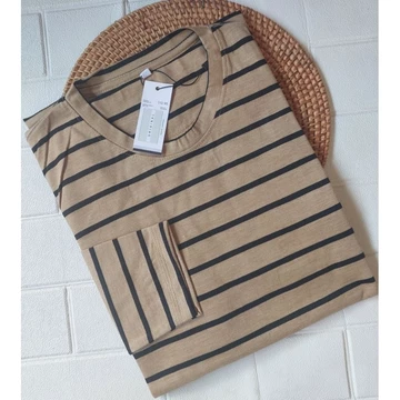 Kaos Stripe Premium Katun Unisex L XXL