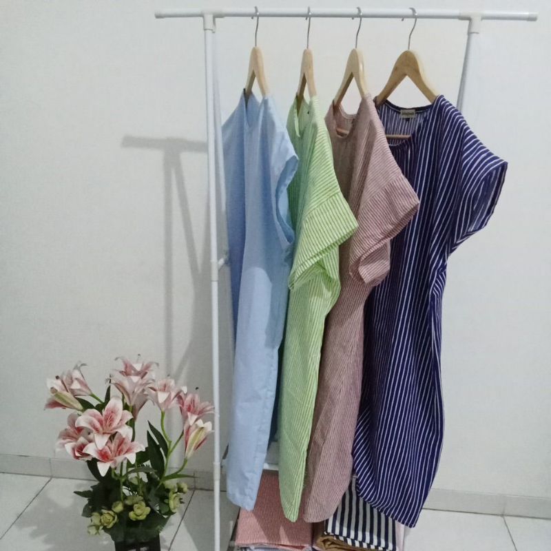 Jual (DMG) Daster Minimalis Bergaris Kekinian | Bahan ringan, warna ...