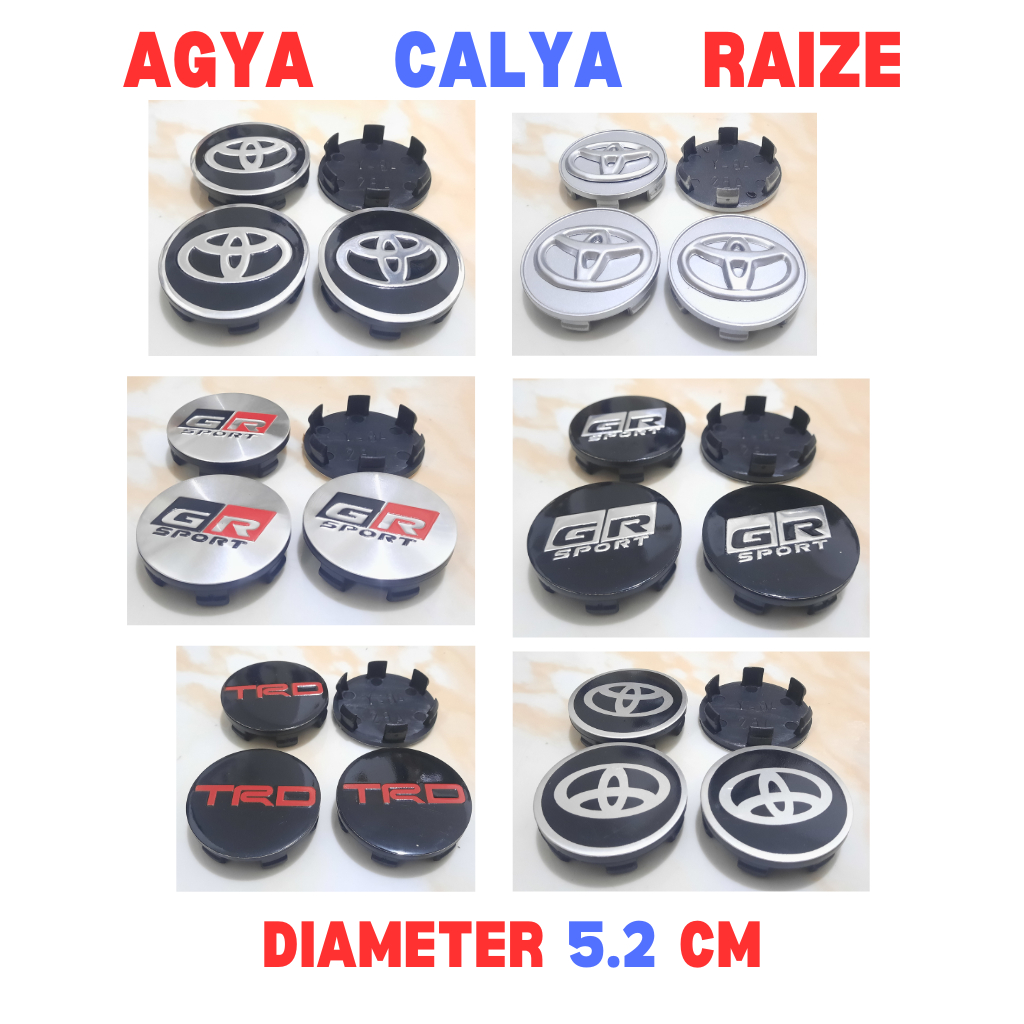 Jual Tutup Velg Atau Dop Roda Logo Mobil Toyota Agya Calya Raize