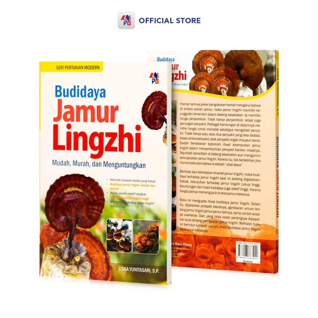 Jual Buku Pertanian Budidaya Jamur Lingzhi Liska Yunitasari Pb