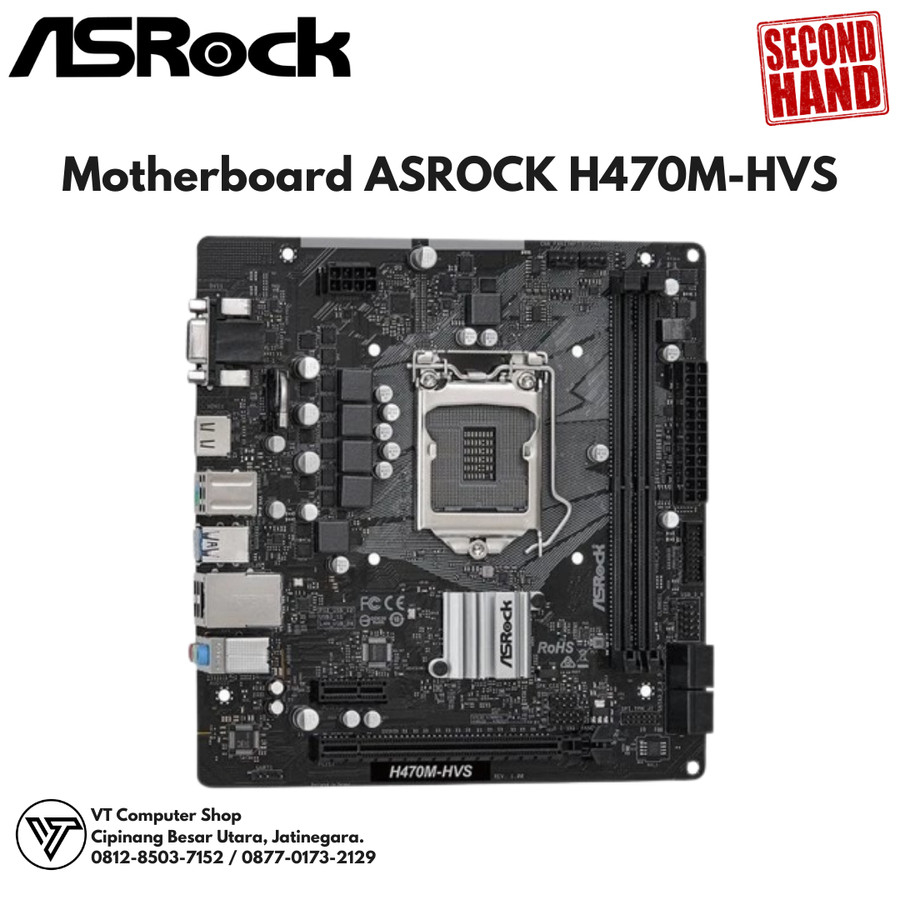 Jual Motherboard ASROCK H470M-HVS LGA 1200 | Shopee Indonesia