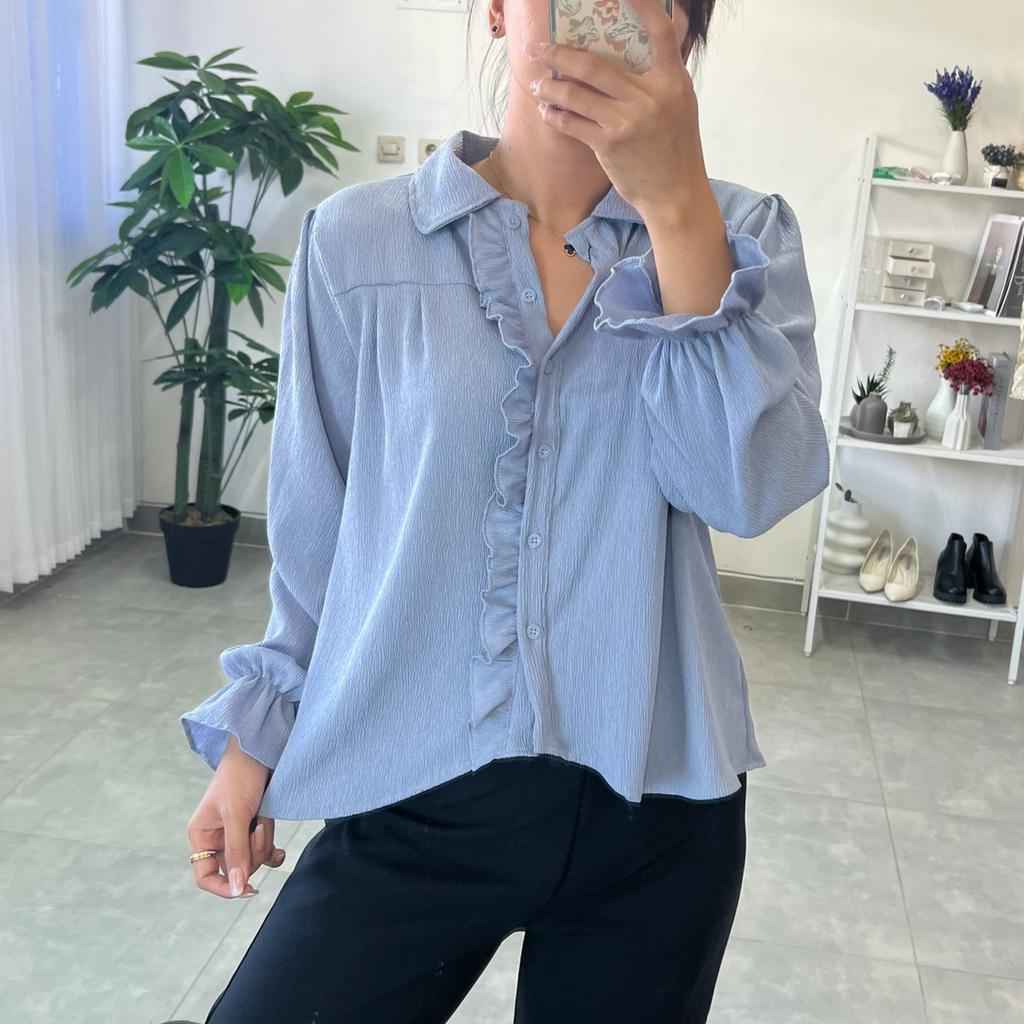 Jual Shirt Wanita Korean Style / Blouse Ruffle Cewek / Baju Casual ...