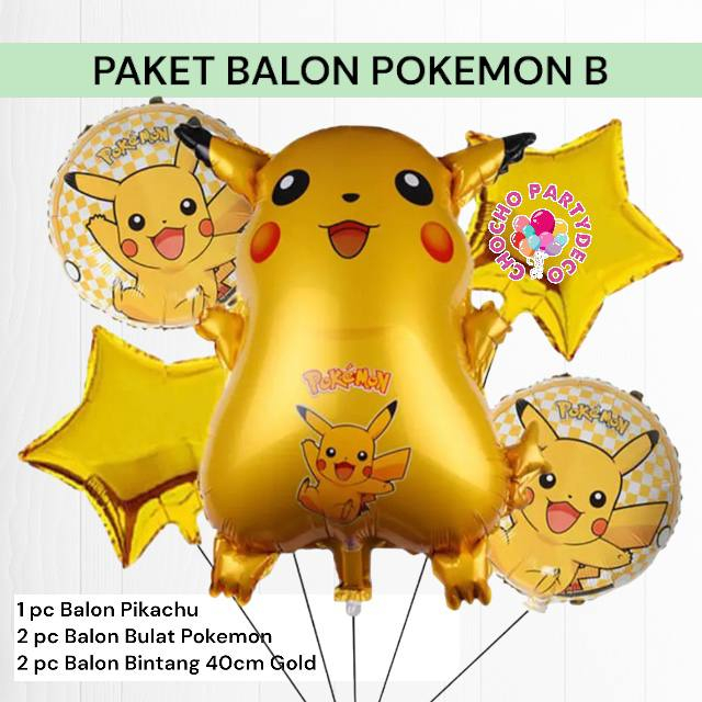 Jual Paket Balon POKEMON B / Dekorasi Ulang Tahun Pokemon Pikachu ...