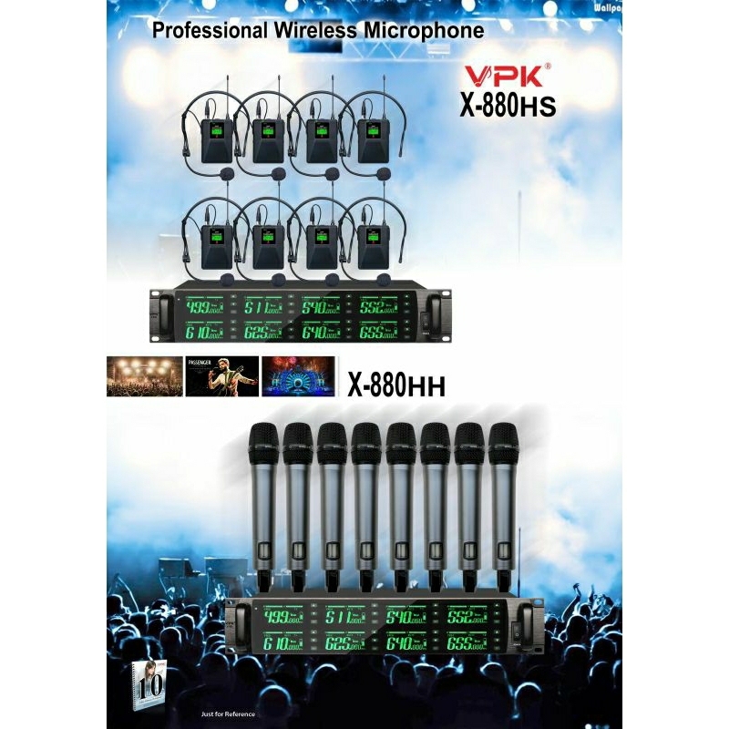 Jual Mic Wireless VPK X880 Original 8 Mic 8ch Shopee Indonesia