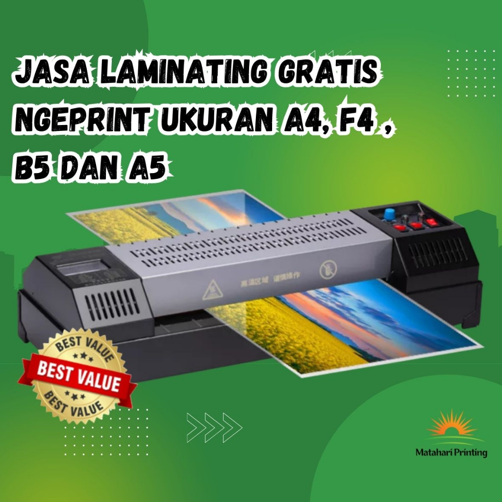 Jual JASA LAMINATING DOKUMEN UKURAN A4 F4 A5 B5 DAN KTP GRATIS NGEPRINT ...