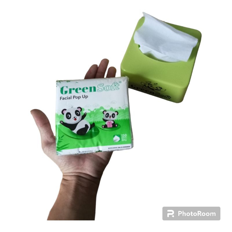 Jual TISU MINI KECIL TISSU FACIAL POP UP GREEN SOFT DAN TEMPAT TISU ...