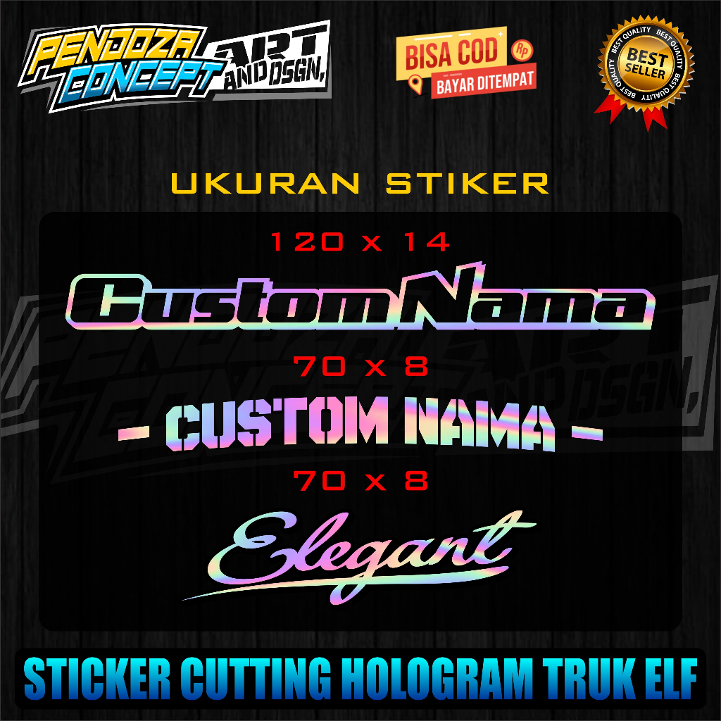 Jual sticker cutting kabin kaca truk elf nkr 71 stiker cutting hologram ...