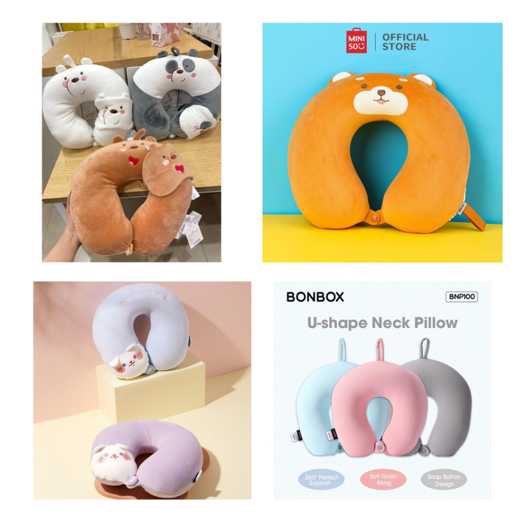 Bantal Leher (Neck Pillow) Miniso/BonBox Lembut Nyaman Original