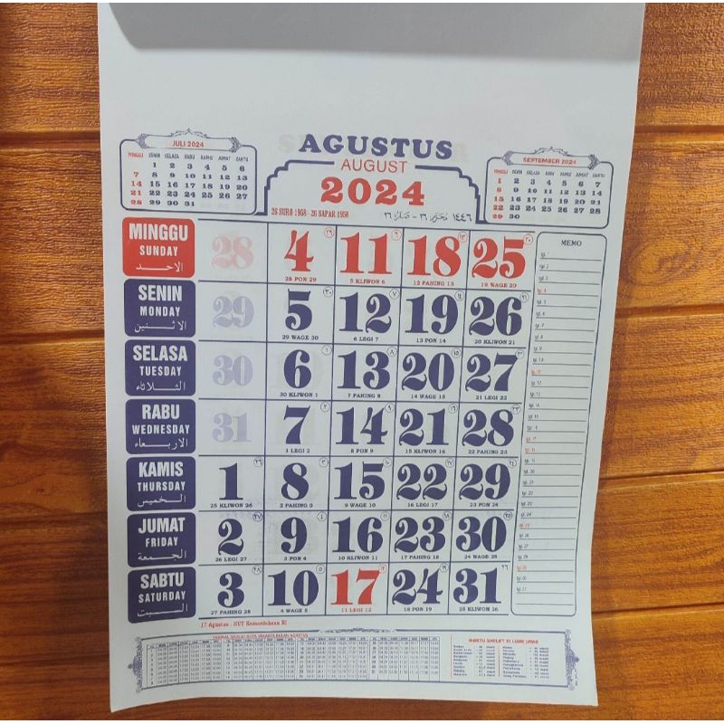 Jual Kalender Angka besar kalender kerja tahun 2024 bagus | Shopee