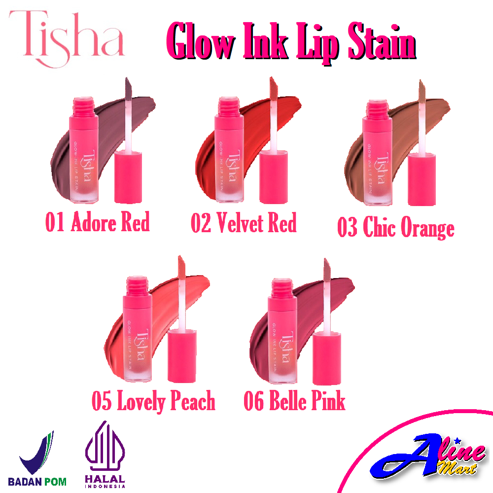 Jual Promo Lip Tint Tisha Glow Ink Lip Stain Ada 5 Varian Warna Halal