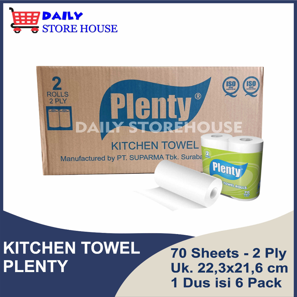 Jual 1 Dus Tissue Plenty Kitchen Towel Rolls Tisu Dapur isi 12 Rolls