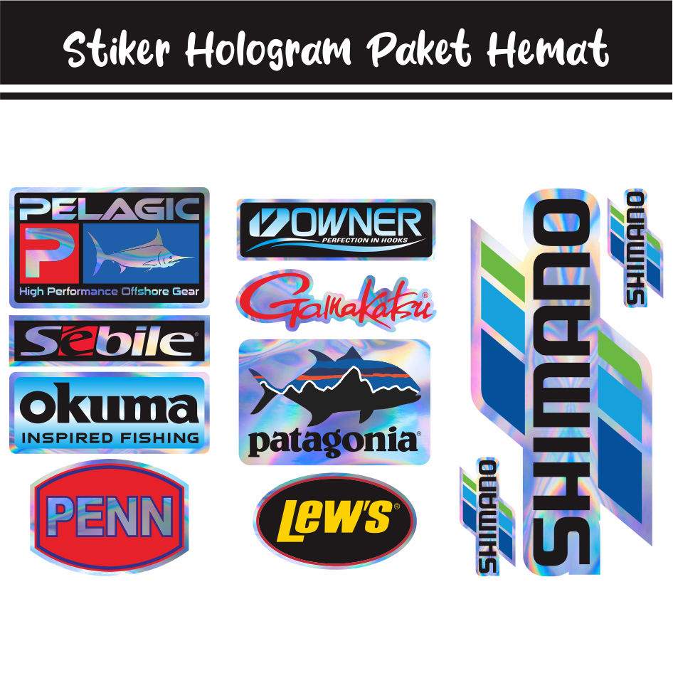 Jual Stiker Pancing Hologram Logo Brand Mancing Premium Tackle Box