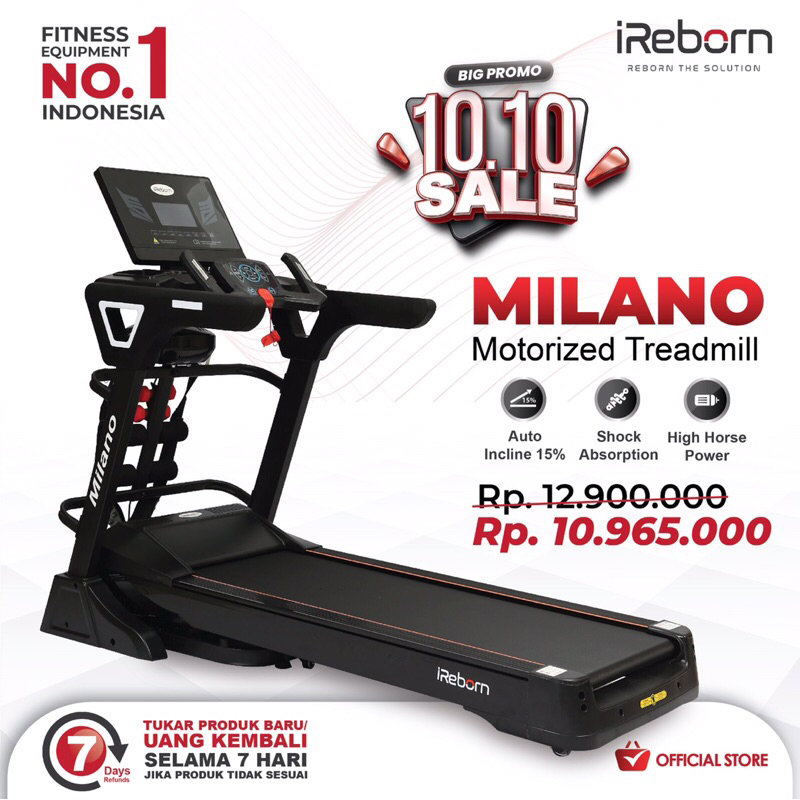 Jual Alat Fitness Treadmill Elektrik Ireborn Milano Jogjakarta