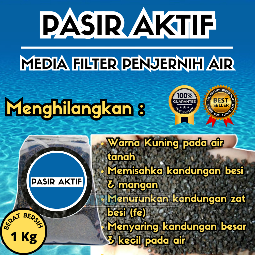 Jual media filter air pasir aktif 1 kg menghilangkan kandungan besi