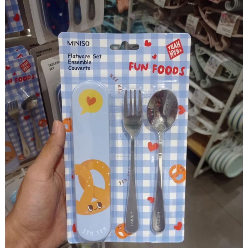 Jual Miniso Happy Foods Collection Flatware Set - Fork & Spoon | Shopee ...