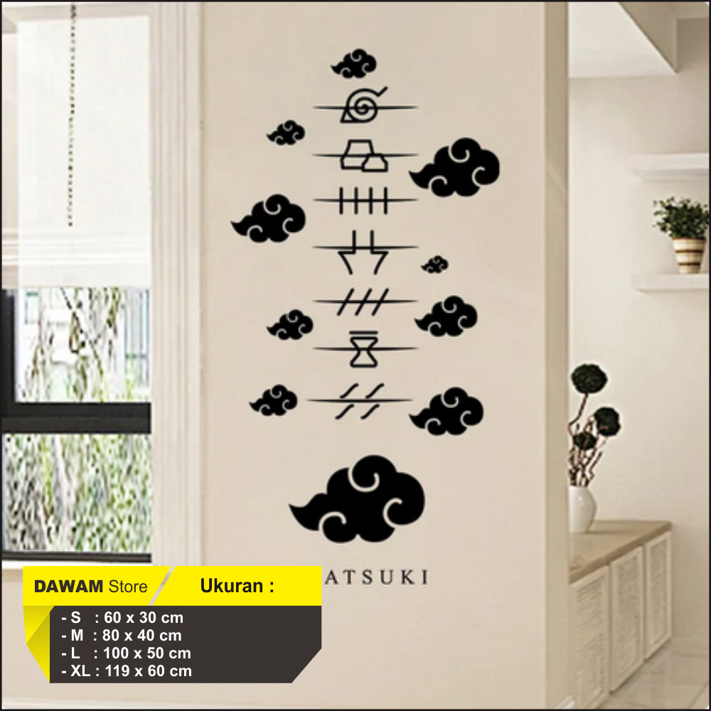 Jual Wall Sticker Anime Naruto Stiker Dinding Anime Akatsuki Baruto Shopee Indonesia
