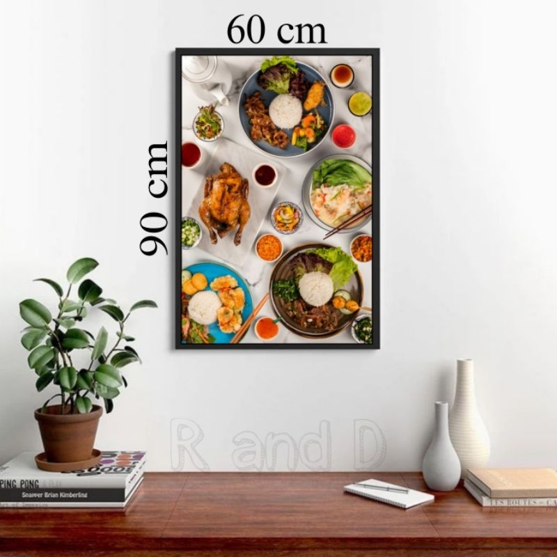 Jual Hiasan dinding dapur ukuran besar 90x60, dekorasi rumah makan