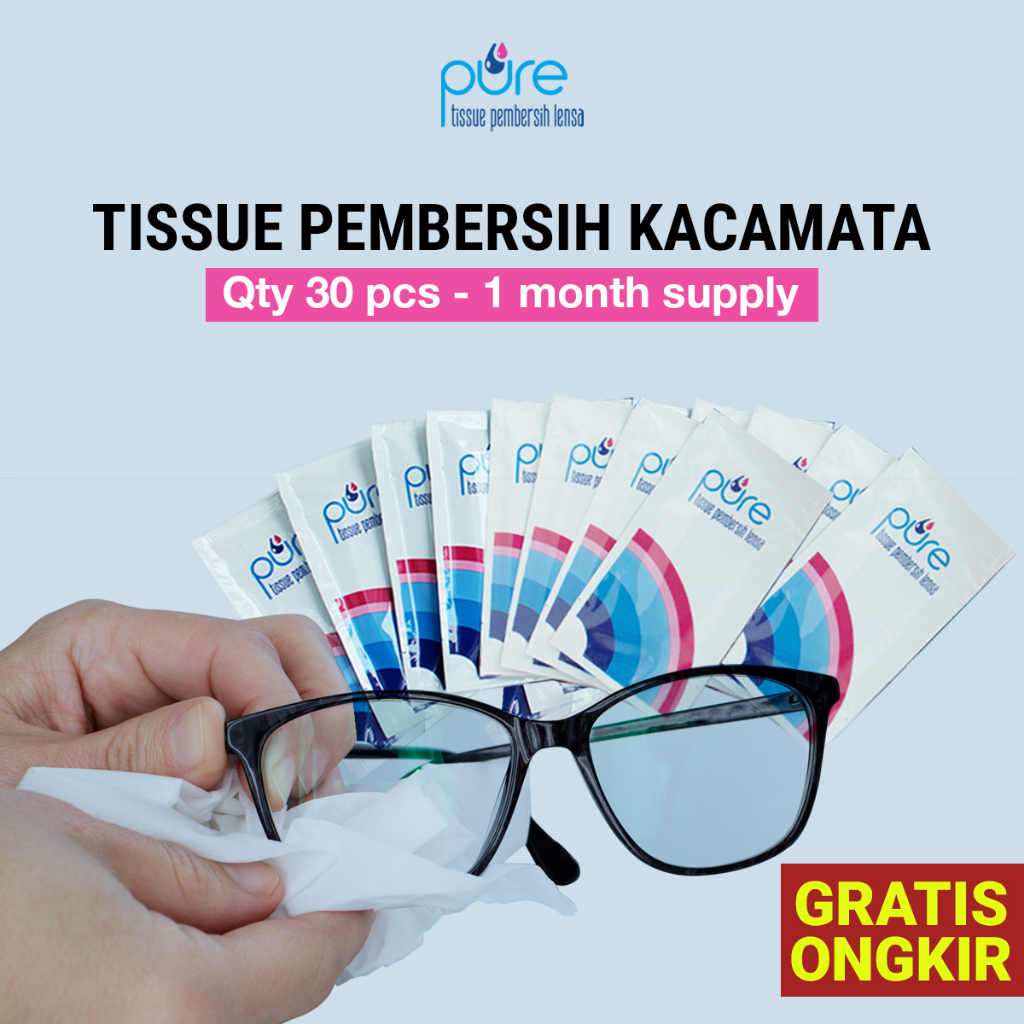 Jual Pure Tissue Basah Pembersih Lensa Kacamata,Handphone, Kamera,Helm ...