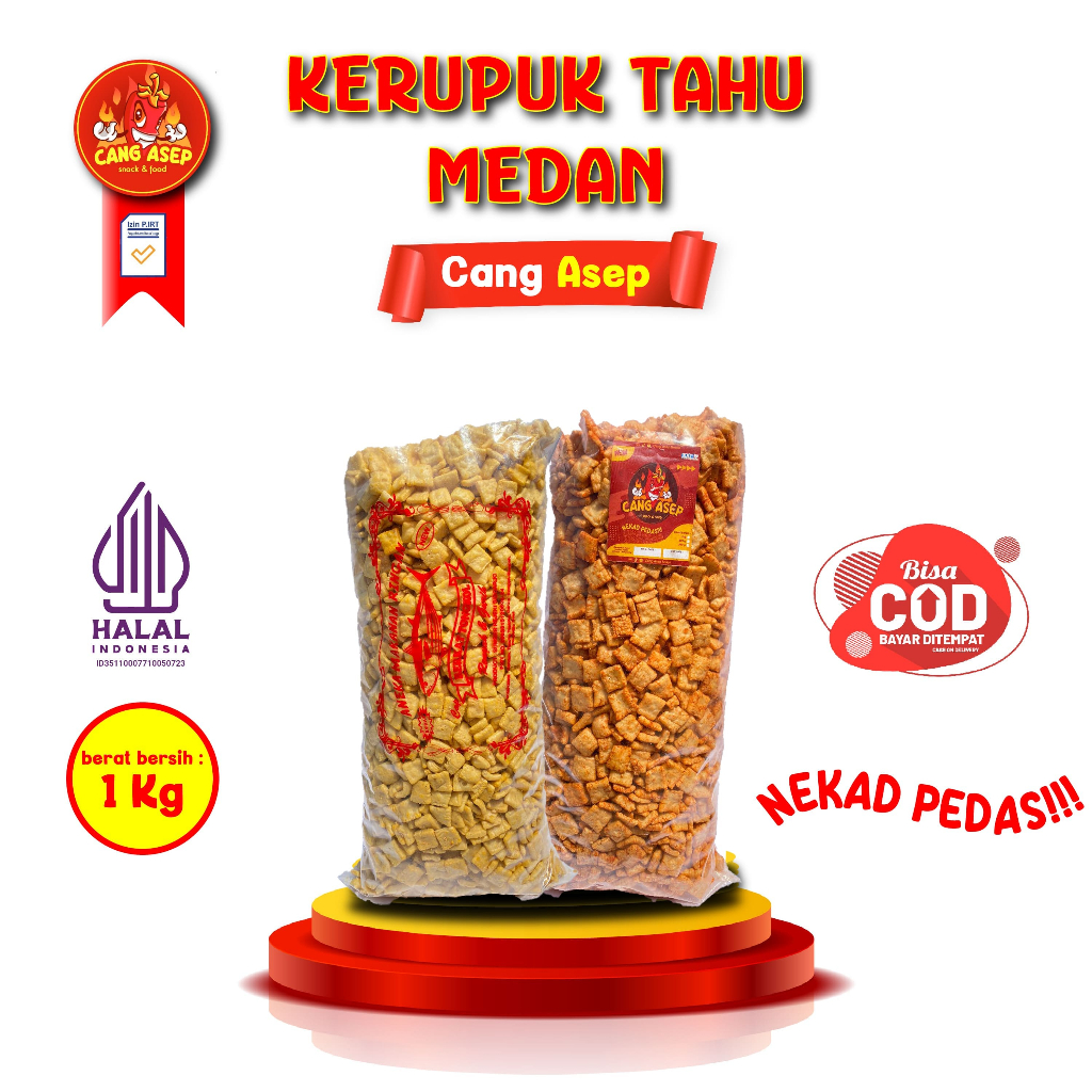 Jual Kerupuk Tahu Medan 1kg Makanan Ringan Cang Asep Snack Shopee