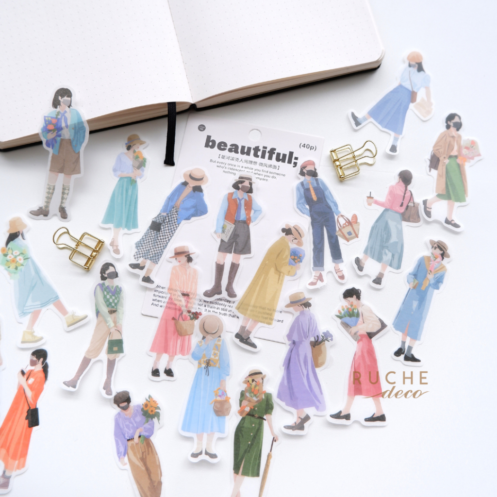 Jual RUCHE DECO - People Sticker Pack 3 / Girl Sticker / OOTD Sticker ...