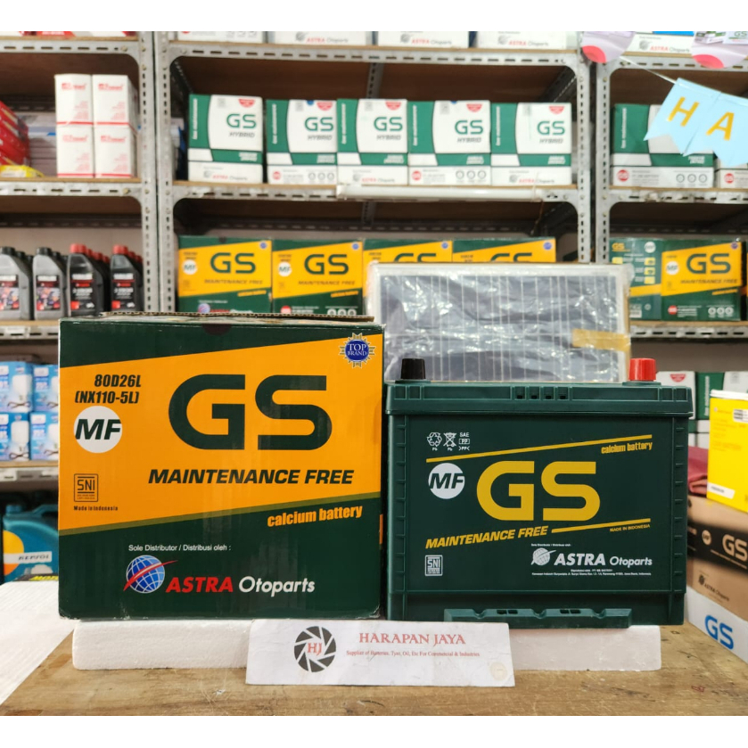 Jual AKI MOBIL GS ASTRA MF 80D26L / NX110-5L (70 AH) (KERING) | Shopee