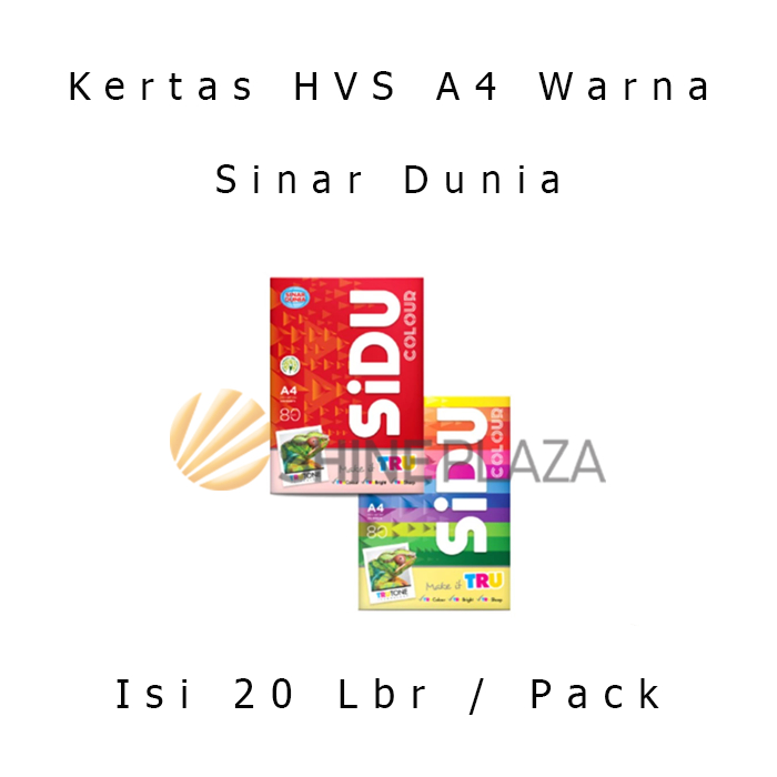 Jual Kertas Hvs Warna Sinar Dunia A4 80gsm Sidu Multipurpose Paper