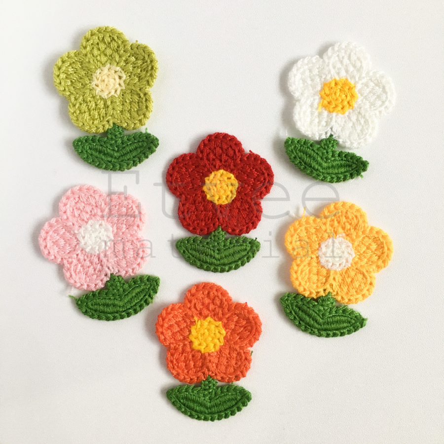Jual APK43 Aplikasi bunga rajut knit tangkai daun patch | Shopee Indonesia