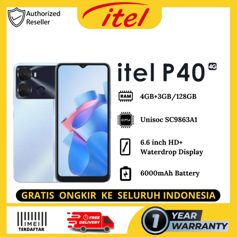 Jual iTel P40 4G 4GB-128GB Garansi resmi 1 tahun | Shopee Indonesia