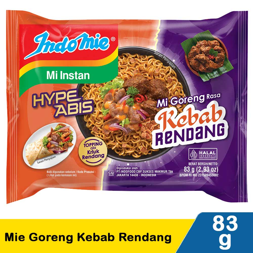 Jual Indomie Mie Goreng Kebab Rendang 83G | Shopee Indonesia