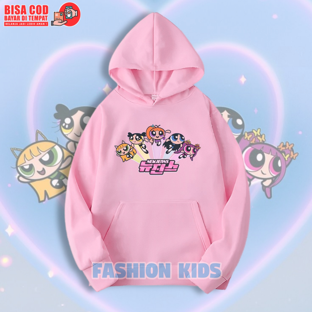 Jual Jaket Hoodie Anak New Jeans Powerpuff Girls Sweater Hoodie